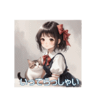 少女と子猫（個別スタンプ：22）