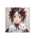 少女と子猫（個別スタンプ：31）