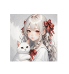 少女と子猫（個別スタンプ：36）