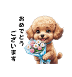 あなたへ贈る花束、プードル、普段使い♡（個別スタンプ：4）
