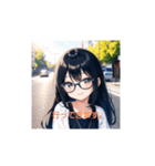 アニメ風の眼鏡女子！（個別スタンプ：6）