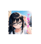 アニメ風の眼鏡女子！（個別スタンプ：9）