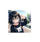 アニメ風の眼鏡女子！（個別スタンプ：10）