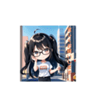 アニメ風の眼鏡女子！（個別スタンプ：12）