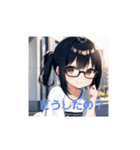 アニメ風の眼鏡女子！（個別スタンプ：14）