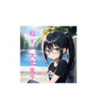 アニメ風の眼鏡女子！（個別スタンプ：15）