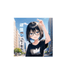 アニメ風の眼鏡女子！（個別スタンプ：17）