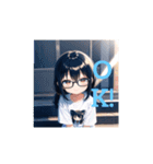 アニメ風の眼鏡女子！（個別スタンプ：18）