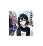 アニメ風の眼鏡女子！（個別スタンプ：25）