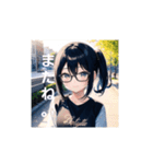 アニメ風の眼鏡女子！（個別スタンプ：36）