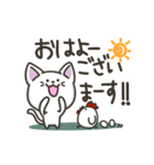 白ねこの【冬】スタンプ（個別スタンプ：1）