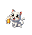 【乾杯猫】（個別スタンプ：3）