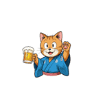 【乾杯猫】（個別スタンプ：5）