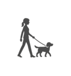 シルエットスタンプ vol.5 犬との日常（個別スタンプ：1）