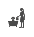 シルエットスタンプ vol.5 犬との日常（個別スタンプ：6）
