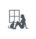 シルエットスタンプ vol.6 猫との日常（個別スタンプ：6）