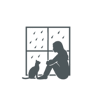 シルエットスタンプ vol.6 猫との日常（個別スタンプ：15）