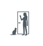 シルエットスタンプ vol.6 猫との日常（個別スタンプ：16）