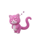 もふもふ猫ピンク（個別スタンプ：4）