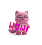 もふもふ猫ピンク（個別スタンプ：5）