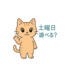 いろんな猫ちゃんの日常 挨拶からお誘い（個別スタンプ：3）