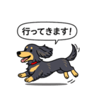 ダックス（ロング＋ブラックイエロー）（個別スタンプ：13）
