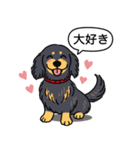 ダックス（ロング＋ブラックイエロー）（個別スタンプ：18）