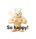 マッスル白うさぎ3D英語挨拶（個別スタンプ：2）