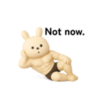 マッスル白うさぎ3D英語挨拶（個別スタンプ：8）