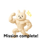 マッスル白うさぎ3D英語挨拶（個別スタンプ：11）