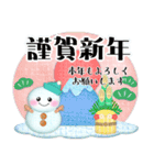 毎年使える♥年末年始＆お正月3/雪だるま（個別スタンプ：1）