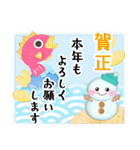 毎年使える♥年末年始＆お正月3/雪だるま（個別スタンプ：3）