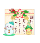 毎年使える♥年末年始＆お正月3/雪だるま（個別スタンプ：11）