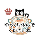 ▲カスタム版！モノクロ猫◎大人の挨拶2（個別スタンプ：24）