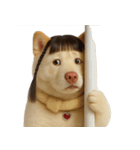 かわいいおさげ髪の犬 （NT）（個別スタンプ：4）