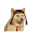 かわいいおさげ髪の犬 （NT）（個別スタンプ：9）