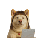 かわいいおさげ髪の犬 （NT）（個別スタンプ：24）