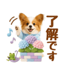 大人可愛いパピヨンで梅雨の気づかい敬語（個別スタンプ：10）