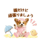 大人可愛いパピヨンで梅雨の気づかい敬語（個別スタンプ：22）