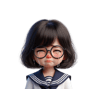 メガネをかけたかわいい女の子 （NT） v.2（個別スタンプ：2）