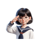 メガネをかけたかわいい女の子 （NT） v.2（個別スタンプ：8）