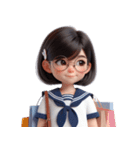 メガネをかけたかわいい女の子 （NT） v.2（個別スタンプ：9）
