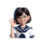 メガネをかけたかわいい女の子 （NT） v.2（個別スタンプ：16）