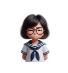 メガネをかけたかわいい女の子 （NT） v.2（個別スタンプ：24）