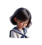 メガネをかけたかわいい女の子 （NT） v.2（個別スタンプ：30）