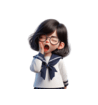メガネをかけたかわいい女の子 （NT） v.2（個別スタンプ：33）