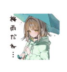 ゆるパーカーちゃんの梅雨日和（個別スタンプ：1）