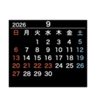 2026【日曜始まり】カレンダー（白・黒）（個別スタンプ：21）
