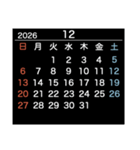 2026【日曜始まり】カレンダー（白・黒）（個別スタンプ：24）