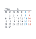 2026【月曜始まり】カレンダー（白・黒）（個別スタンプ：6）